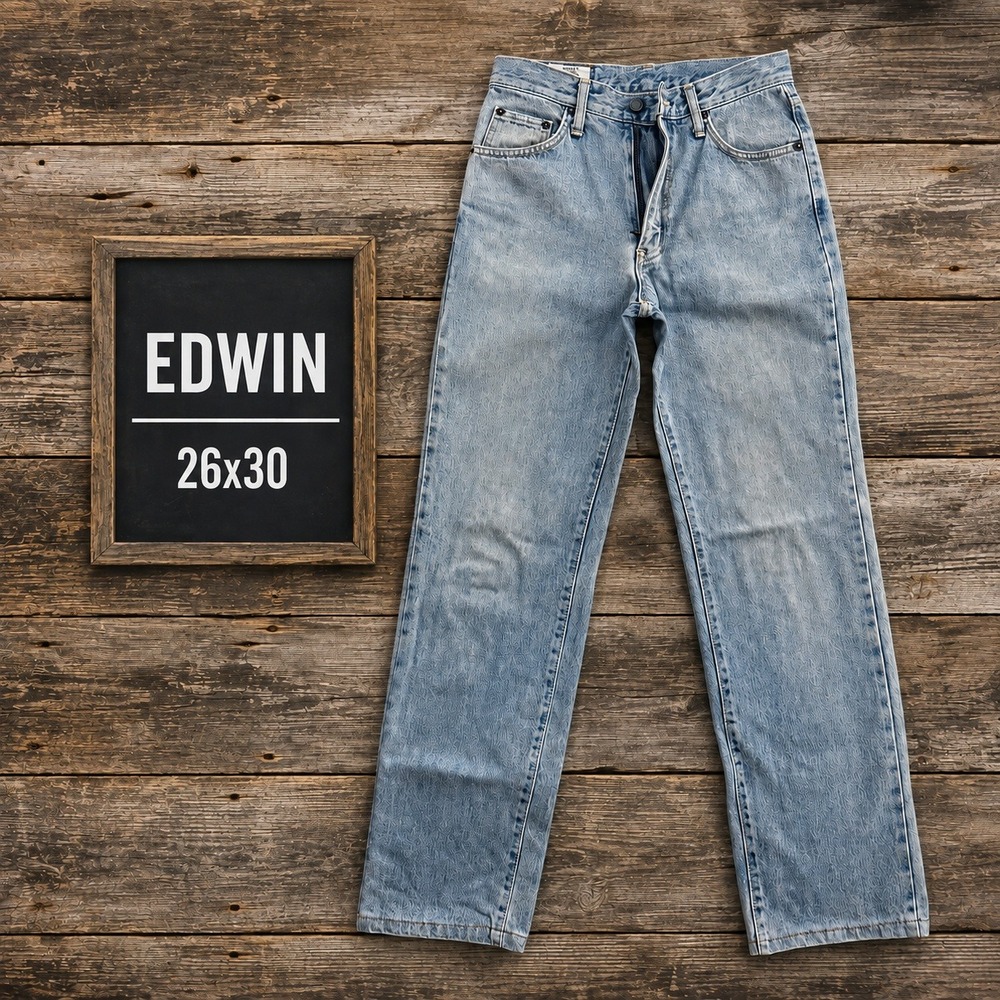 Edwin International Basic YT1412 Light Wash Straight Leg Jeans Womens 26x30